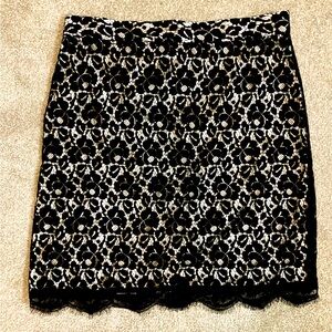 Black Lace Mini Skirt - Size M